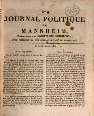 Journal politique de Mannheim (Gazette des Deux-Ponts) Montag 9. Januar 1809