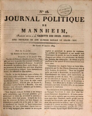 Journal politique de Mannheim (Gazette des Deux-Ponts) Montag 16. Januar 1809