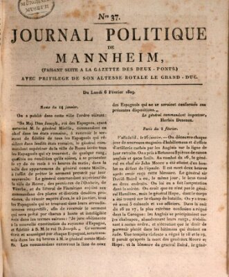 Journal politique de Mannheim (Gazette des Deux-Ponts) Montag 6. Februar 1809