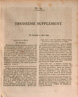 Journal politique de Mannheim (Gazette des Deux-Ponts) Freitag 10. März 1809