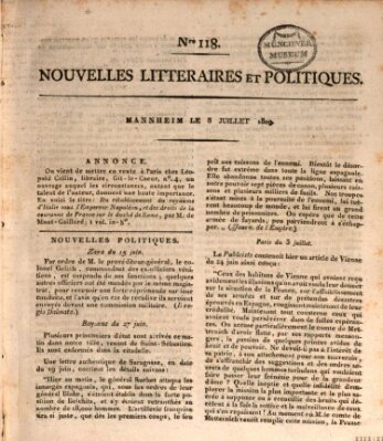 Nouvelles littéraires et politiques (Gazette des Deux-Ponts) Samstag 8. Juli 1809