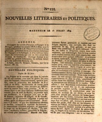 Nouvelles littéraires et politiques (Gazette des Deux-Ponts) Samstag 15. Juli 1809