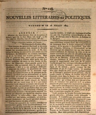 Nouvelles littéraires et politiques (Gazette des Deux-Ponts) Dienstag 18. Juli 1809