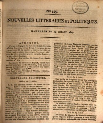 Nouvelles littéraires et politiques (Gazette des Deux-Ponts) Mittwoch 19. Juli 1809