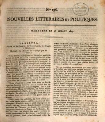 Nouvelles littéraires et politiques (Gazette des Deux-Ponts) Mittwoch 26. Juli 1809