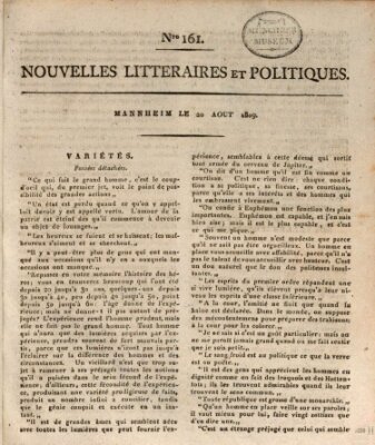 Nouvelles littéraires et politiques (Gazette des Deux-Ponts) Sonntag 20. August 1809