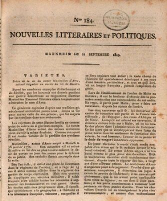 Nouvelles littéraires et politiques (Gazette des Deux-Ponts) Dienstag 12. September 1809