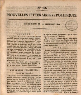 Nouvelles littéraires et politiques (Gazette des Deux-Ponts) Donnerstag 14. September 1809