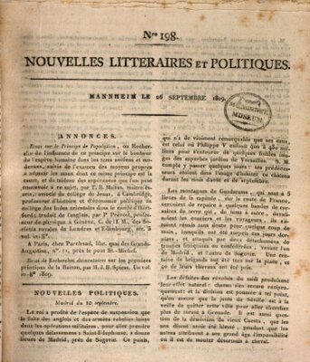 Nouvelles littéraires et politiques (Gazette des Deux-Ponts) Dienstag 26. September 1809