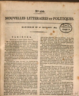 Nouvelles littéraires et politiques (Gazette des Deux-Ponts) Donnerstag 28. September 1809