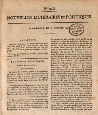 Nouvelles littéraires et politiques (Gazette des Deux-Ponts) Mittwoch 4. Oktober 1809