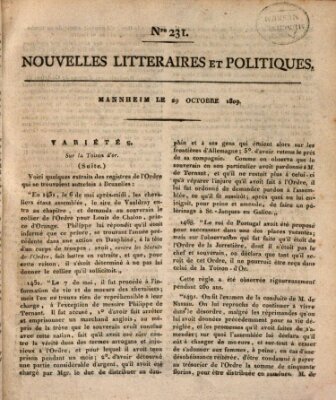 Nouvelles littéraires et politiques (Gazette des Deux-Ponts) Sonntag 29. Oktober 1809