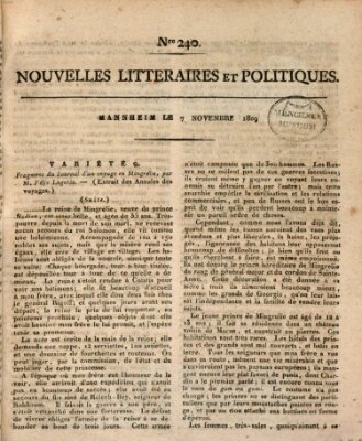 Nouvelles littéraires et politiques (Gazette des Deux-Ponts) Dienstag 7. November 1809