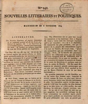 Nouvelles littéraires et politiques (Gazette des Deux-Ponts) Mittwoch 8. November 1809