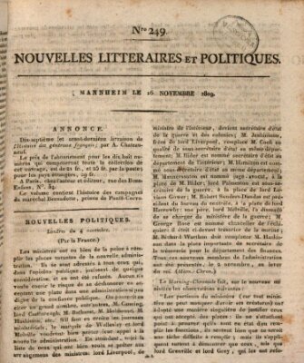 Nouvelles littéraires et politiques (Gazette des Deux-Ponts) Donnerstag 16. November 1809