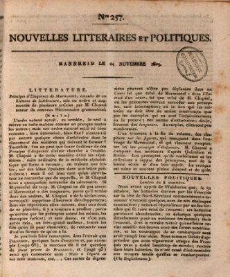 Nouvelles littéraires et politiques (Gazette des Deux-Ponts) Freitag 24. November 1809