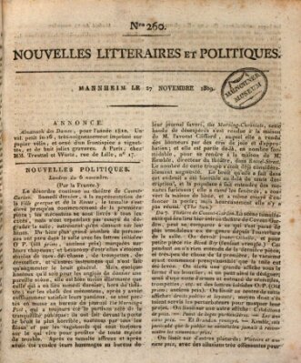 Nouvelles littéraires et politiques (Gazette des Deux-Ponts) Montag 27. November 1809