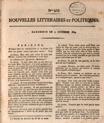 Nouvelles littéraires et politiques (Gazette des Deux-Ponts) Sonntag 3. Dezember 1809