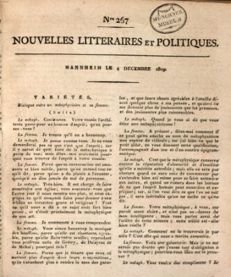 Nouvelles littéraires et politiques (Gazette des Deux-Ponts) Montag 4. Dezember 1809