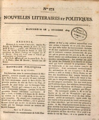 Nouvelles littéraires et politiques (Gazette des Deux-Ponts) Samstag 9. Dezember 1809