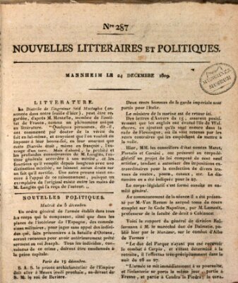 Nouvelles littéraires et politiques (Gazette des Deux-Ponts) Sonntag 24. Dezember 1809