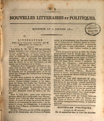 Nouvelles littéraires et politiques (Gazette des Deux-Ponts) Freitag 5. Januar 1810