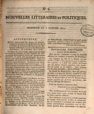 Nouvelles littéraires et politiques (Gazette des Deux-Ponts) Samstag 6. Januar 1810