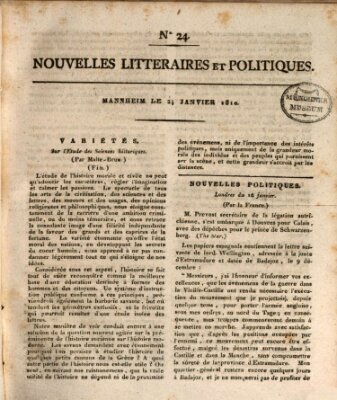 Nouvelles littéraires et politiques (Gazette des Deux-Ponts) Mittwoch 24. Januar 1810