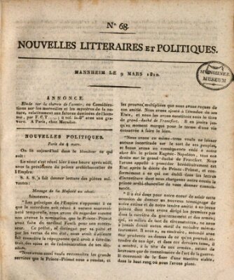 Nouvelles littéraires et politiques (Gazette des Deux-Ponts) Freitag 9. März 1810