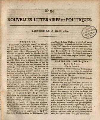 Nouvelles littéraires et politiques (Gazette des Deux-Ponts) Sonntag 25. März 1810