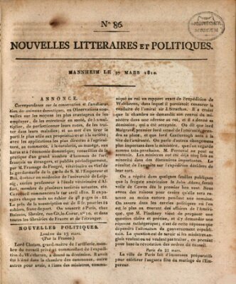 Nouvelles littéraires et politiques (Gazette des Deux-Ponts) Dienstag 27. März 1810