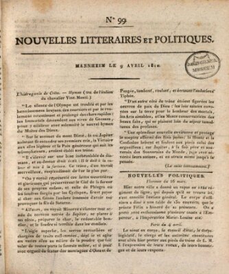 Nouvelles littéraires et politiques (Gazette des Deux-Ponts) Montag 9. April 1810