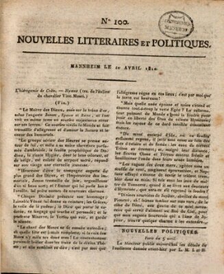 Nouvelles littéraires et politiques (Gazette des Deux-Ponts) Dienstag 10. April 1810