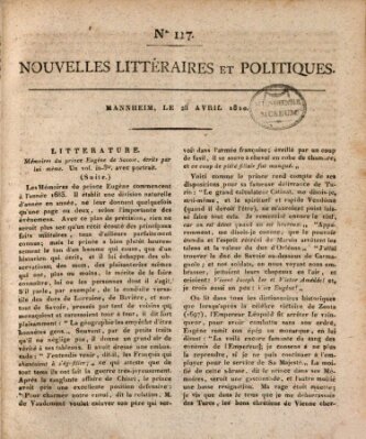 Nouvelles littéraires et politiques (Gazette des Deux-Ponts) Samstag 28. April 1810