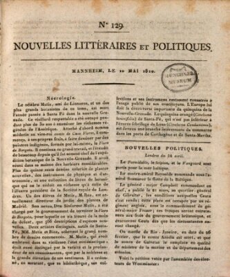 Nouvelles littéraires et politiques (Gazette des Deux-Ponts) Donnerstag 10. Mai 1810