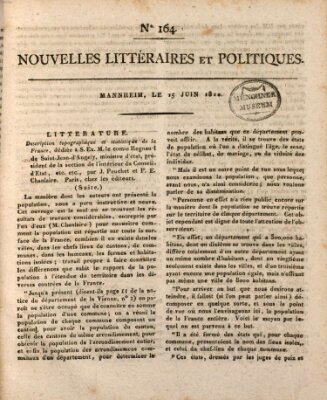 Nouvelles littéraires et politiques (Gazette des Deux-Ponts) Freitag 15. Juni 1810