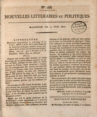 Nouvelles littéraires et politiques (Gazette des Deux-Ponts) Sonntag 17. Juni 1810