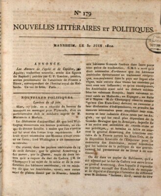 Nouvelles littéraires et politiques (Gazette des Deux-Ponts) Samstag 30. Juni 1810