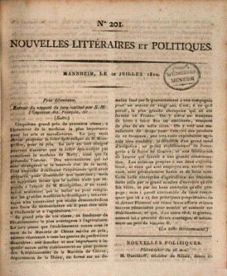 Nouvelles littéraires et politiques (Gazette des Deux-Ponts) Sonntag 22. Juli 1810