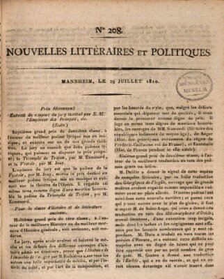 Nouvelles littéraires et politiques (Gazette des Deux-Ponts) Sonntag 29. Juli 1810