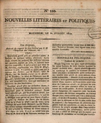 Nouvelles littéraires et politiques (Gazette des Deux-Ponts) Dienstag 31. Juli 1810