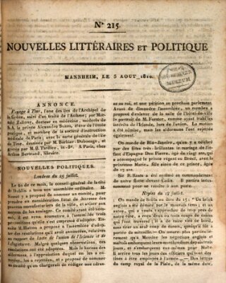 Nouvelles littéraires et politiques (Gazette des Deux-Ponts) Sonntag 5. August 1810