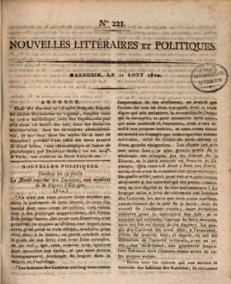 Nouvelles littéraires et politiques (Gazette des Deux-Ponts) Samstag 11. August 1810