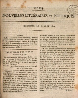 Nouvelles littéraires et politiques (Gazette des Deux-Ponts) Samstag 18. August 1810