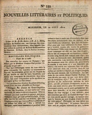 Nouvelles littéraires et politiques (Gazette des Deux-Ponts) Mittwoch 22. August 1810