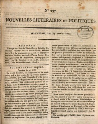 Nouvelles littéraires et politiques (Gazette des Deux-Ponts) Montag 27. August 1810