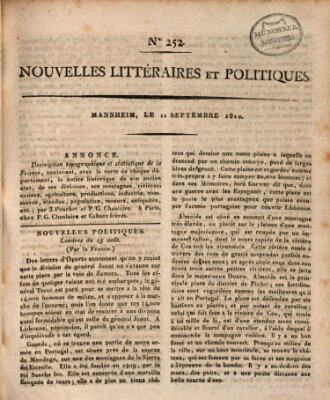 Nouvelles littéraires et politiques (Gazette des Deux-Ponts) Dienstag 11. September 1810