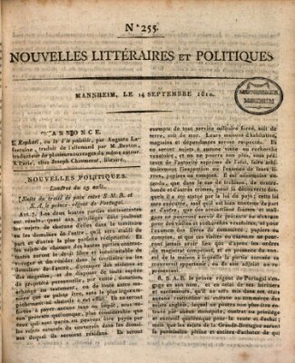 Nouvelles littéraires et politiques (Gazette des Deux-Ponts) Freitag 14. September 1810