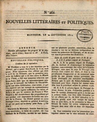 Nouvelles littéraires et politiques (Gazette des Deux-Ponts) Donnerstag 20. September 1810