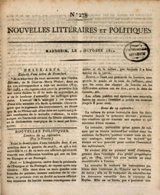 Nouvelles littéraires et politiques (Gazette des Deux-Ponts) Sonntag 7. Oktober 1810